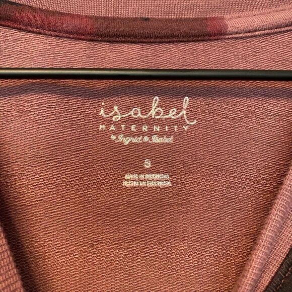 Isabel Maternity Small Purple Tie Dye Sweatshirt Cinched Sides Loungewear - Picture 2 of 10